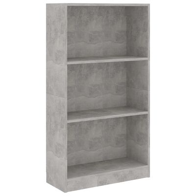 vidaXL Spintelė knygoms, 3 lentynos, betono, 60x24x109cm, mediena