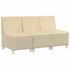 vidaXL Modulinis sofa vienetas be rankų 3 vnt. Kreminė audinys