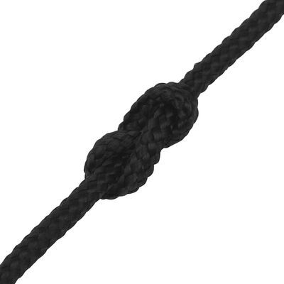 vidaXL Valties virvė, visiškai juoda, 2mm, 250m, polipropilenas