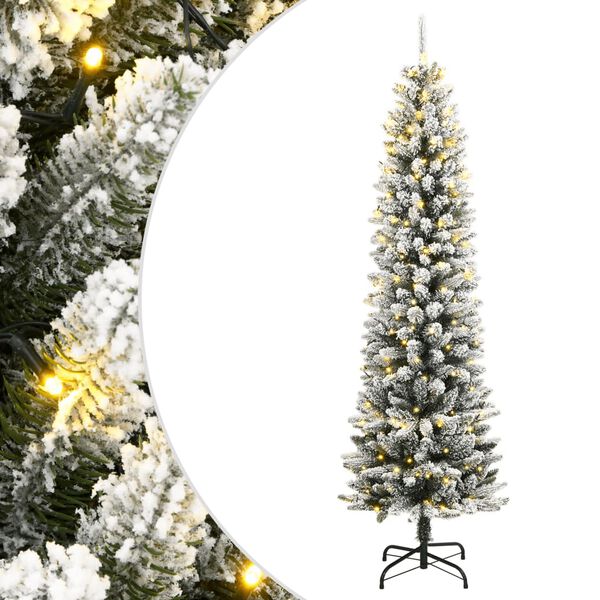 vidaXL Dirbtinė Kalėdų eglutė su 300 LED lempučių ir sniegu, 210cm