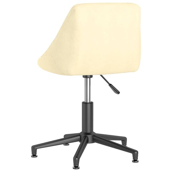 vidaXL Pasukama valgomojo kėdė, kreminės spalvos, aksomas (335421)