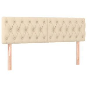 vidaXL Galvūgaliai, 2vnt., kreminės spalvos, 72x7x78/88cm, audinys