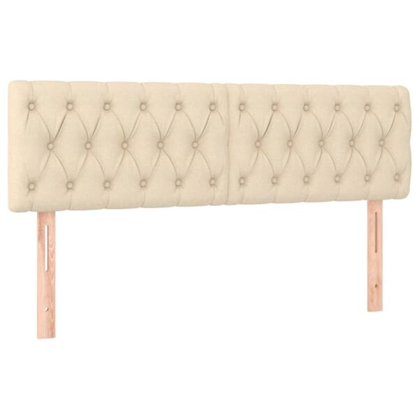 vidaXL Galvūgaliai, 2vnt., kreminės spalvos, 72x7x78/88cm, audinys