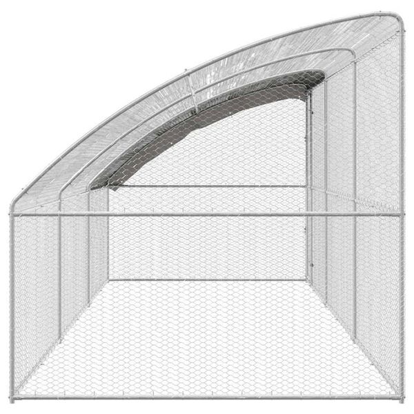 vidaXL Vi&scaron;tų narvas 3 pcs Sidabro 600 x 200 x 200 cm Plienas ir PE