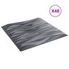 vidaXL Sienų plok&scaron;tės 48 pcs Akmens pilka 50 x 50 cm XPS Putplastis