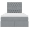 vidaXL Lova su daiktų laikymo vieta ir LED &Scaron;viesiai pilka 120 x 190 cm