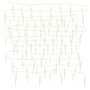 vidaXL Kalėdinė varveklio lemputė, 100 LED, šiltai balta, 10 m, akrilas, PVC