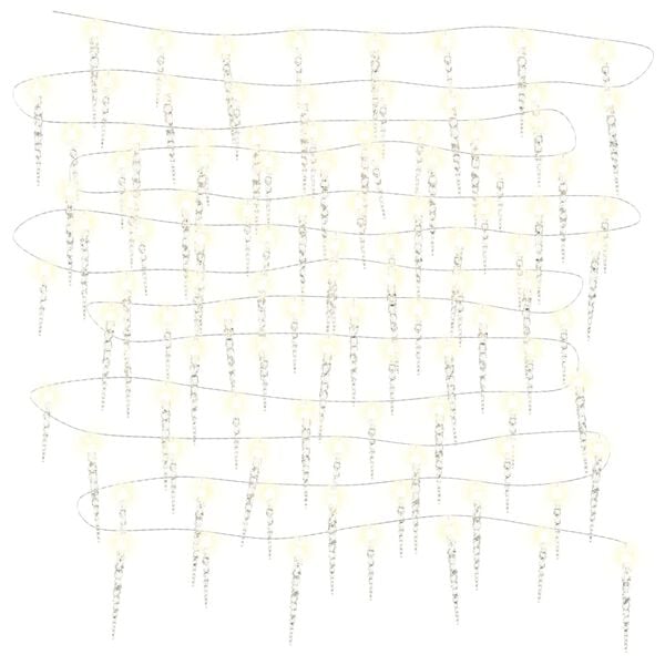 vidaXL Kalėdinė varveklio lemputė, 100 LED, šiltai balta, 10 m, akrilas, PVC