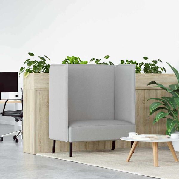 vidaXL Auk&scaron;tos nugaros sofa 101cm Debesų pilka audinys