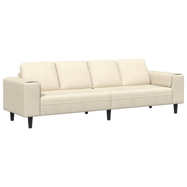 vidaXL Sofa su pagalve Kreminė 250 x 77 x 76 cm Kordūrinis audinys