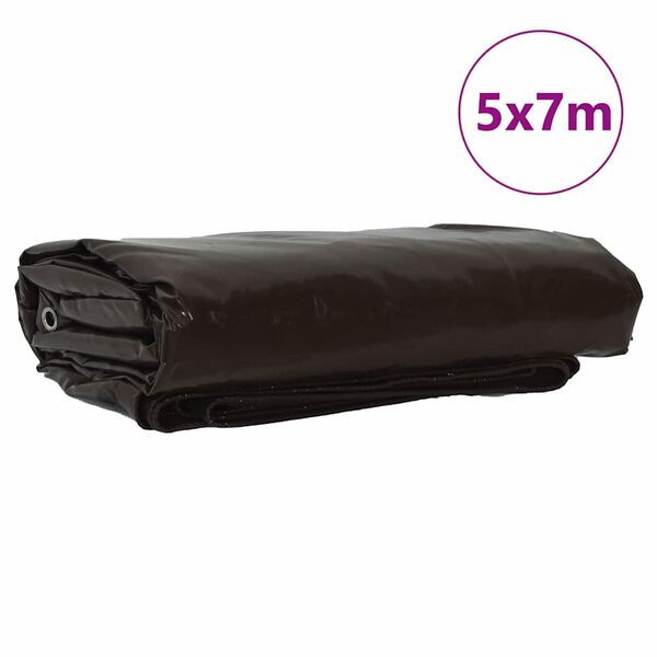 vidaXL Tentinis audinys 650g / m² Ruda 5 x 7 m Drobė su PVC danga