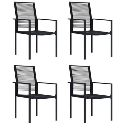 vidaXL Sodo kėdės, 4vnt., juodos spalvos, PVC ratanas