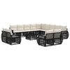 vidaXL Sodo Sofų Rinkinys 14 pcs Juoda ir kreminė balta poliratanas