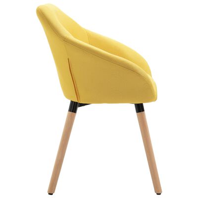 vidaXL Valgomojo kėdės, 6 vnt., geltonos spalvos, audinys (3x283466)