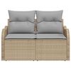 vidaXL Sodo sofa Smėlio 121 x 62 x 69cm poliratanas