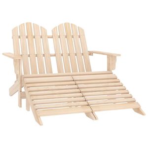 vidaXL Dvivietė sodo Adirondack kėdė ir otomanė, eglės mediena