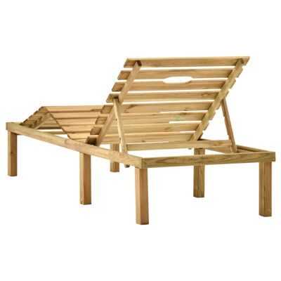 vidaXL Sodo saulės gultas su staliuku, impregnuota pušies mediena