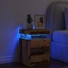 vidaXL Naktinė spintelė su LED, medienos, 35x39x55cm, mediena