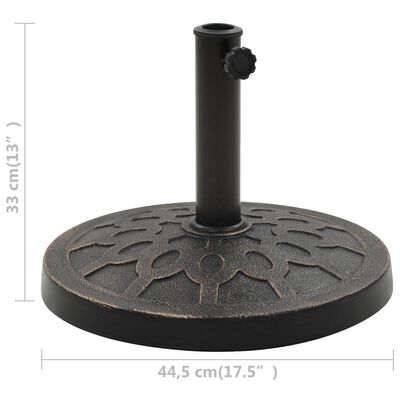 vidaXL Skėčio stovas, bronzinis, sint. derva, 13 kg, apvalus