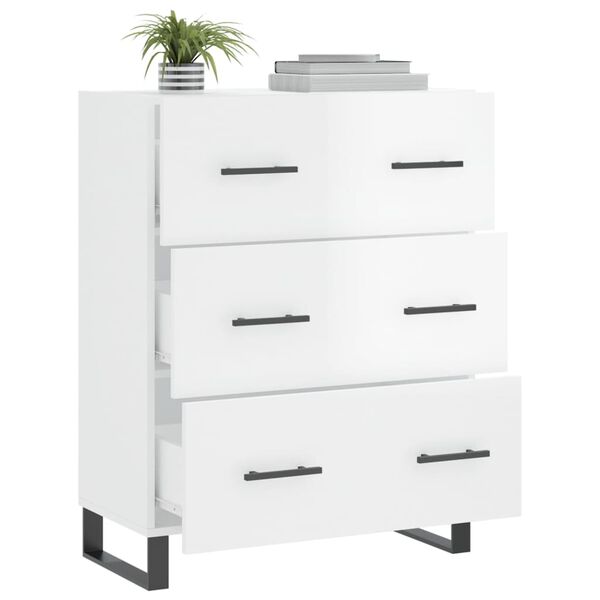 vidaXL &Scaron;oninė spintelė, balta, 69,5x34x90cm, apdirbta mediena, blizgi