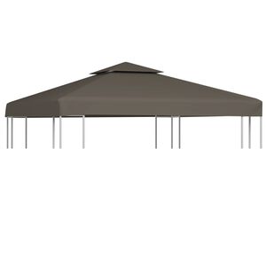 vidaXL Vir&scaron;utinis pavėsinės uždangalas, 2 auk&scaron;tų, taupe, 310g/m&sup2;, 3x3m
