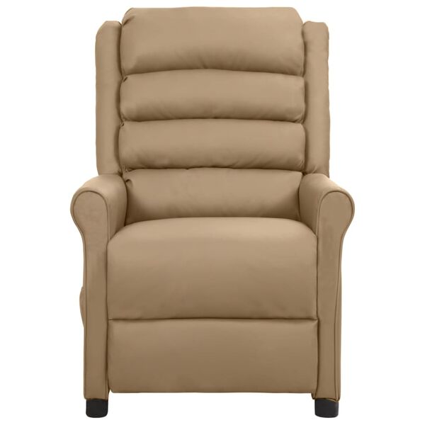 vidaXL Elektrinis masažinis krėslas, kapučino spalvos, dirbtinė oda