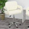 vidaXL Pasukama valgomojo kėdė, kreminės spalvos, dirbtinė oda