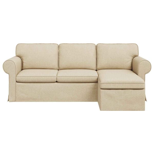 vidaXL Sofa Kreminė Bendri matmenys: 215 x 138 cm (P X G x A) Aksomas