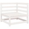vidaXL Kampinė sodo sofa, baltos spalvos, pu&scaron;ies medienos masyvas