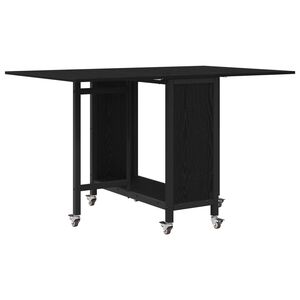 vidaXL Sulankstomas valgomojo stalas su ratukais 130 x 80 x 76,5 cm