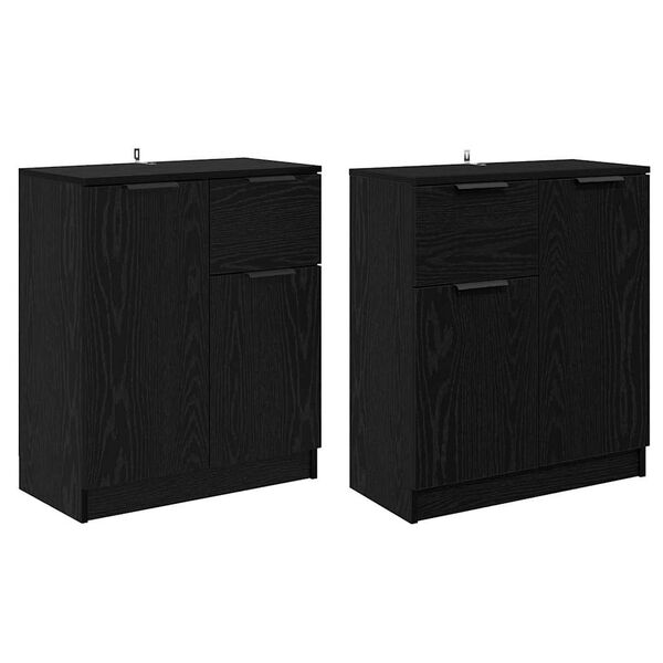vidaXL &Scaron;oninės lentynos 2 pcs Juodas ąžuolas 60 x 30 x 70 cm