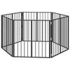 vidaXL &Scaron;unų vartai 6 vnt. Juoda 80 x 80 cm Galvanizuotas plienas