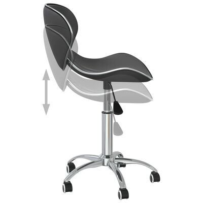 vidaXL Pasukamos valgomojo kėdės, 2vnt., pilkos spalvos, dirbtinė oda