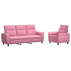 vidaXL Sofos komplektas 2 pcs Rožinė Audinys