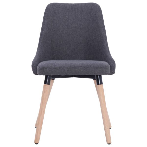 vidaXL Valgomojo kėdės, 4vnt., tamsiai pilkos, audinys