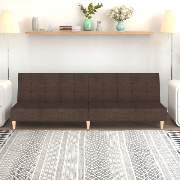 vidaXL Dvivietė sofa-lova, taupe spalvos, audinys