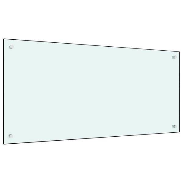 vidaXL Virtuvės sienelė, baltos spalvos, 100x50cm, grūdintas stiklas