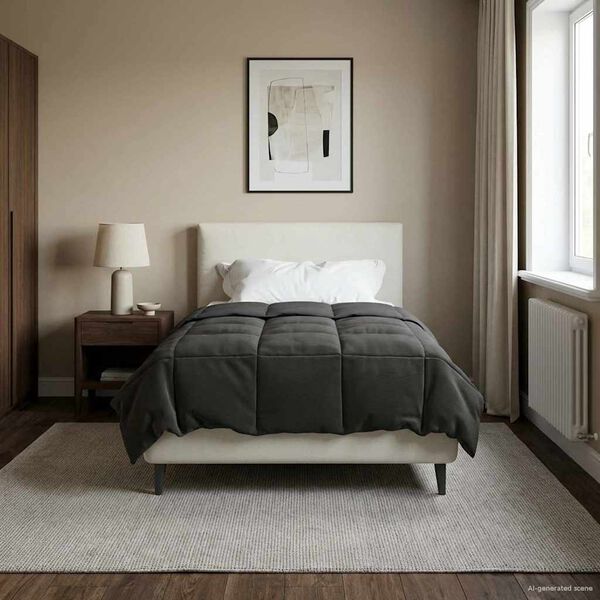 vidaXL Vasaros antklodė Tik&scaron;tas Antracitas 155 x 220 cm Mikropluo&scaron;tas