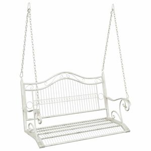 vidaXL Sūpynės suolas Plienas 115 x 61 x 63 cm Antikinė balta