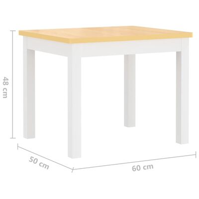 vidaXL Vaikiškas stalo ir kėdžių komplektas, 4 dalių, baltas, MDF