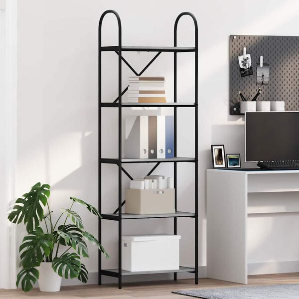 vidaXL Knygų lentyna Pilkas Sonoma 60 x 30 x 183 cm Apdirbta mediena