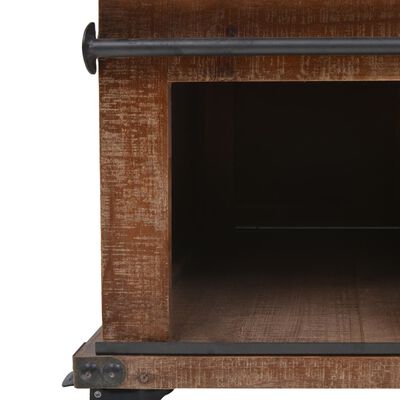 vidaXL Kavos staliukas, eglės medienos masyvas, 91x51x38cm, rudas