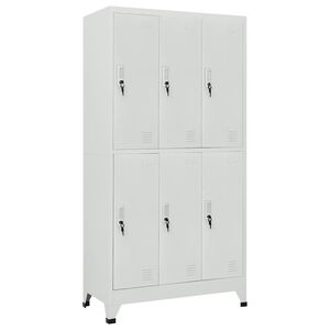 vidaXL Persirengimo spintelė, 6 skyrių, plieninė, 90x45x180 cm, pilka