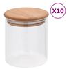 vidaXL Stikliniai indai su kam&scaron;tiniais dangteliais, 10vnt., 600ml