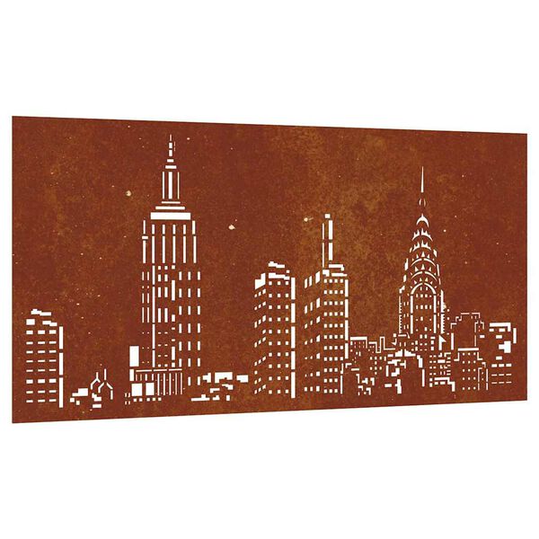 vidaXL Sodo sienos dekoracija, 105x55cm, corten plienas, panorama