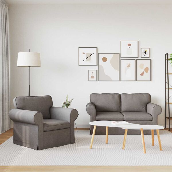 vidaXL Sofa 2 pcs Taupe 155 x 82 x 80 cm audinys