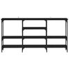 vidaXL Konsolinis stalas su lentyna juoda ąžuolo 160 x 29 x 80 cm