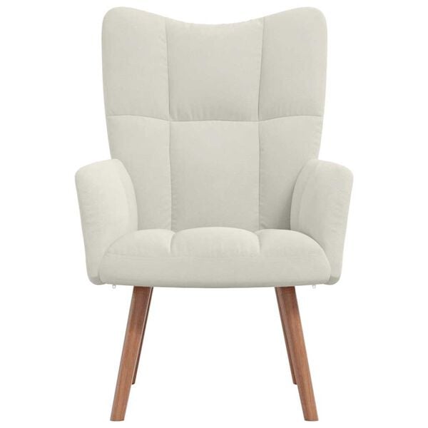 vidaXL Poilsio kėdė, kreminės baltos spalvos, aksomas