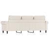 vidaXL Trivietė sofa, kreminės spalvos, 180cm, dirbtinė oda