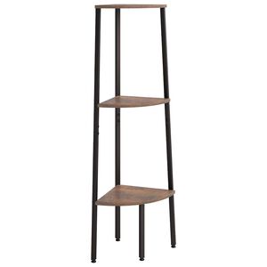 vidaXL Kampinė lentyna, 3 pakopų, tamsiai ruda/juoda, 45,5x31,5x120cm